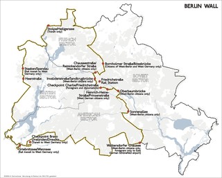 Plano del muro de BerlÃ­n y sus puertas