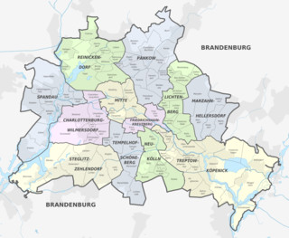 Plano de barrios y distritos (bezirke) de Berlin